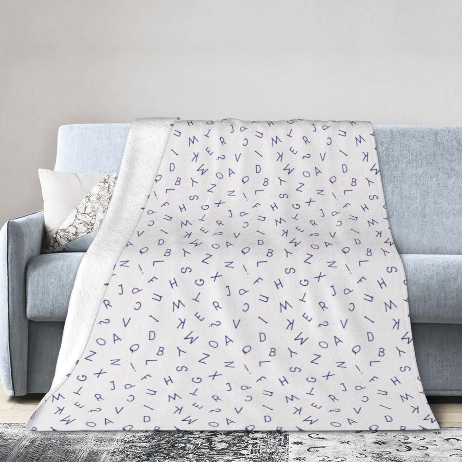 Noble Ren Handwritten Letters Ultra-Soft Micro Fleece Blanket Winter Warm Soft Lannel Fleece Throw Blanket For Couch Sofa Bed 50"X40"