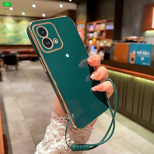 Miniatura 6 de Funda para Motorola G Stylus 5G 2023 – Galvanoplastia estética moderna bonita protección completa de la cámara, a prueba de golpes (verde bosque)