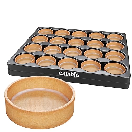 Cambie Sweet Round - Conchas de tarta medianas, 2.17 pulgadas de diámetro, conchas de tarta de estilo francés con revestimiento de chocolate blanco