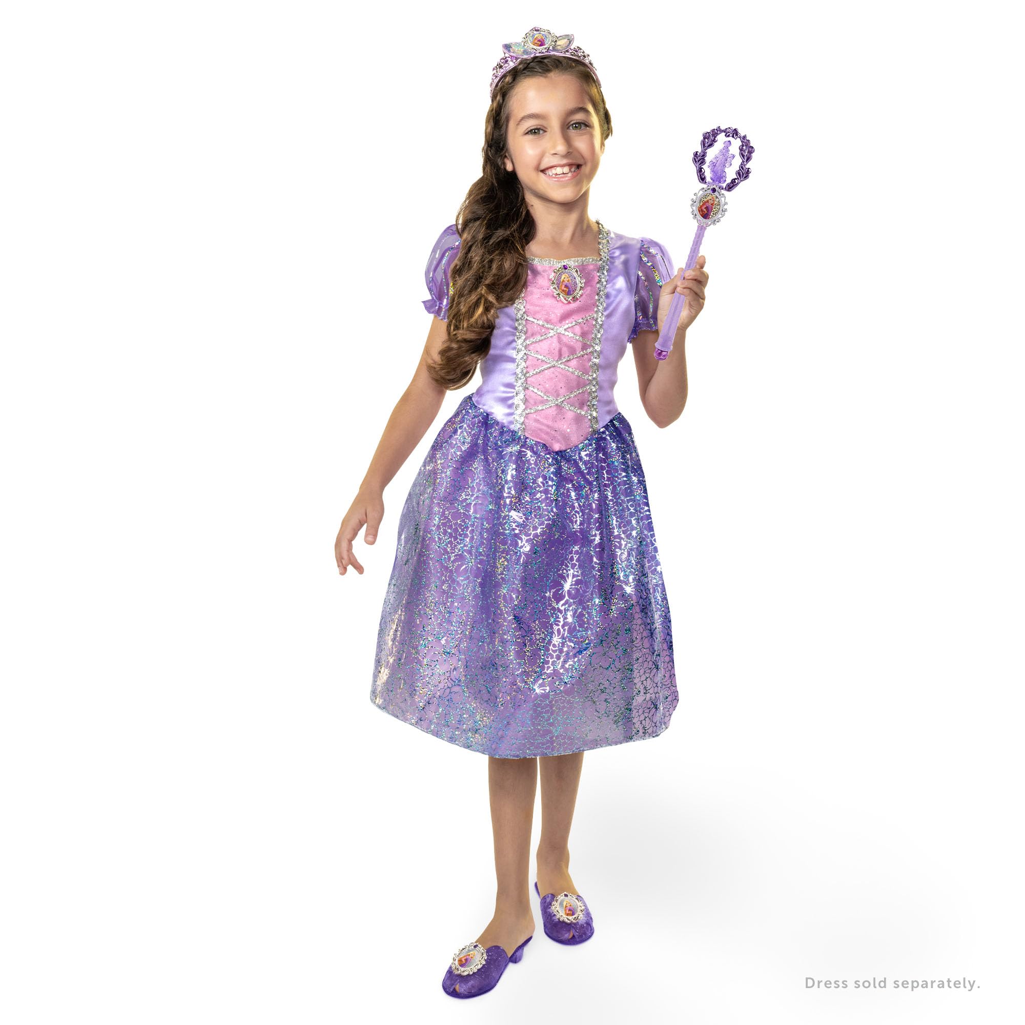 Amazon.com: Disney Princess Dress Up Accessory Set Rapunzel Tiara, Shoes,  Wand and Comb Set for Little Girls Role Play Time Costume Toys for 3-6  Years : Clothing, Shoes & Jewelry