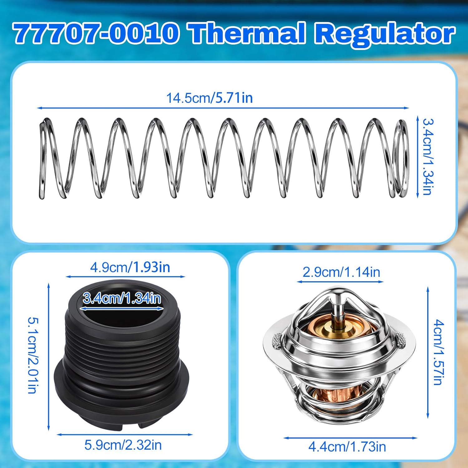 3 Pcs Pool Heater Repair Kit Include Stack Flue Sensor, High Limit Switch, Heater Thermistor, Thermal Regulator, Igniter Gasket Kit Compatible with Pentair 42002-0024S 77707-0010 77707-0054