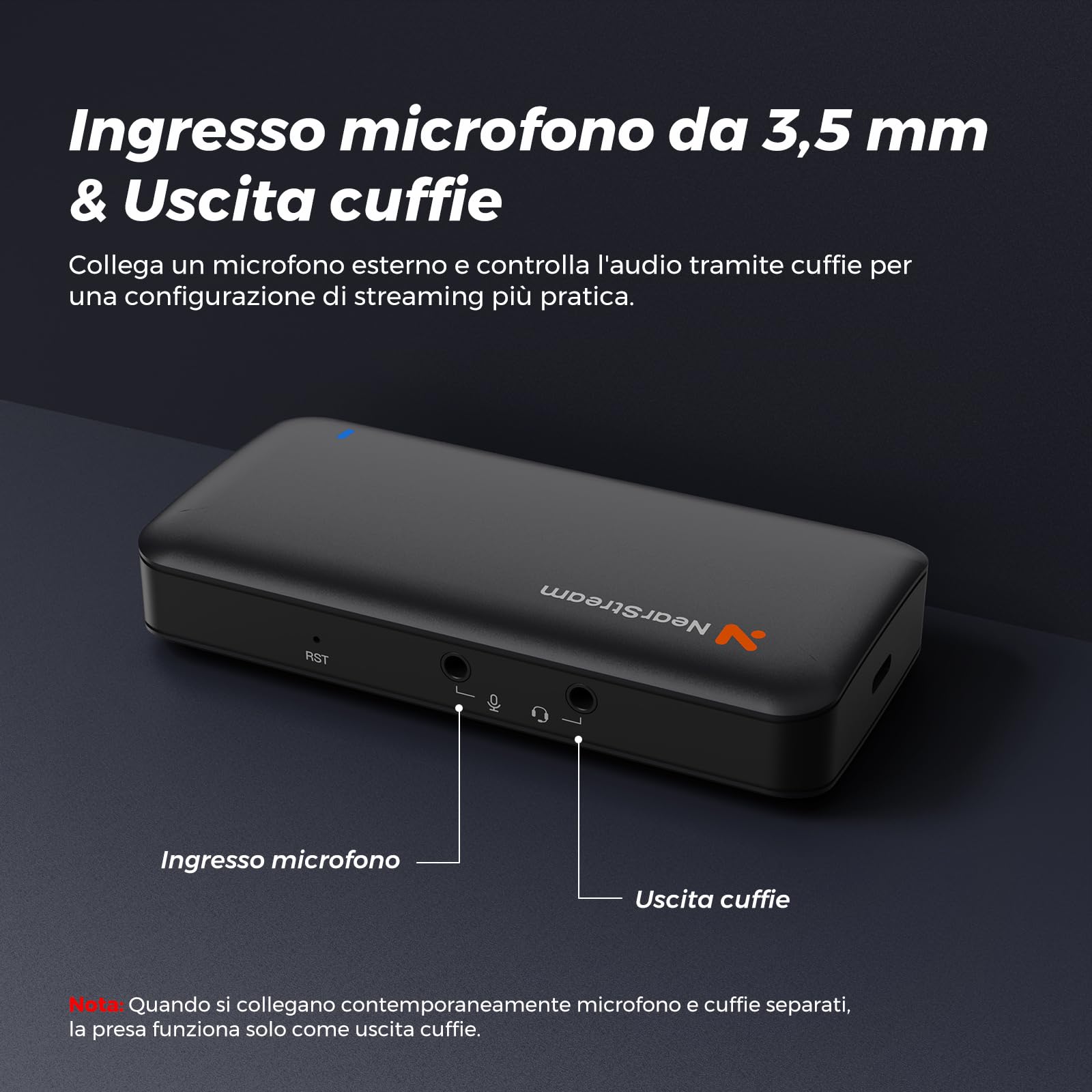 NearStream CCD10 Scheda di Acquisizione Video HDMI per Streaming, Acquisizione 1080p 60 fps e Pass-Through 4K 60 fps, HDMI 2.0, USB-C 3.0, Compatibile con PS4/PS5/Switch/Xbox/OBS/Windows/Linux/Mac