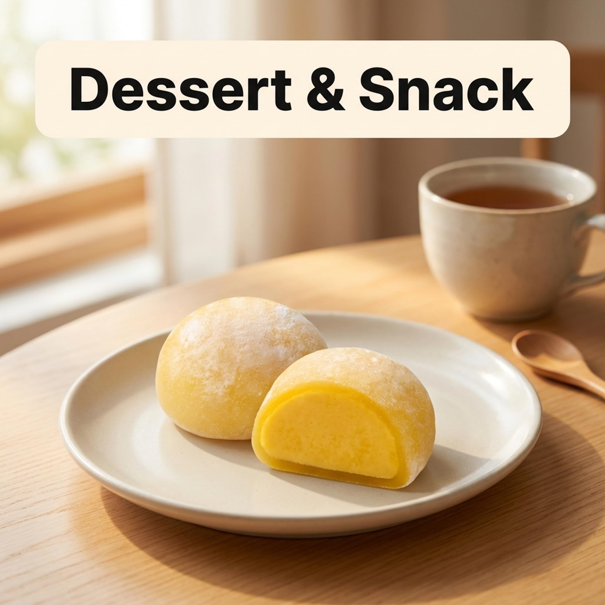 Takori Mochi Cream Mango 25 x 32 g, weicher Reiskuchen mit fruchtiger Mango-Füllung, vegetarisch, japanische Süssigkeiten als Dessert und Snack