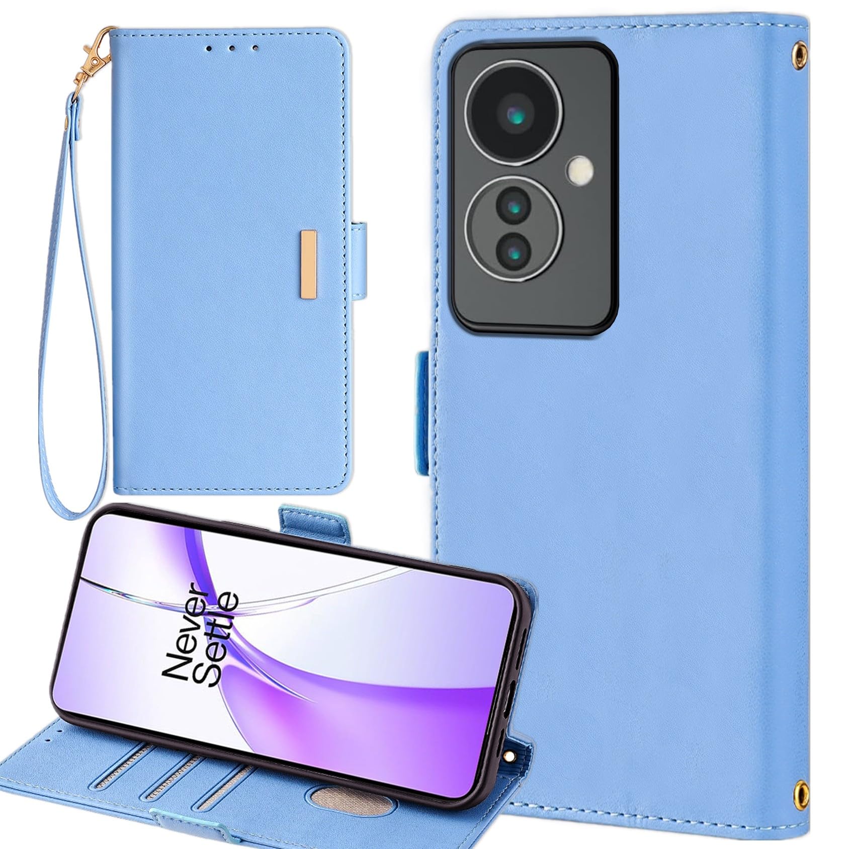 Oppo Reno11 A ケース 手帳型 Reno11A ストラップケース 通用 ネノ 11A ワイモバイル A401OP CPH2603 手帳ケース Reno 11A 携帯ケース おっぽ oppo ネノ11A カバー OPPOneno11a 手帳カバー オッポ Reno11A 適用 Cobeimisr case マグネット 携帯カバー ストラップ ストラップ付きケース スマホケース ブルー