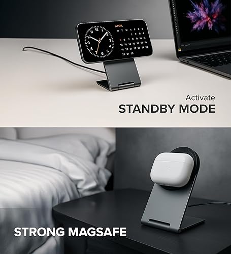 Miniatura 2 de InfinaCore Soporte de cargador inalámbrico magnético para dispositivos Apple, iPhone, AirPods, soporte de carga rápida de construcción duradera -