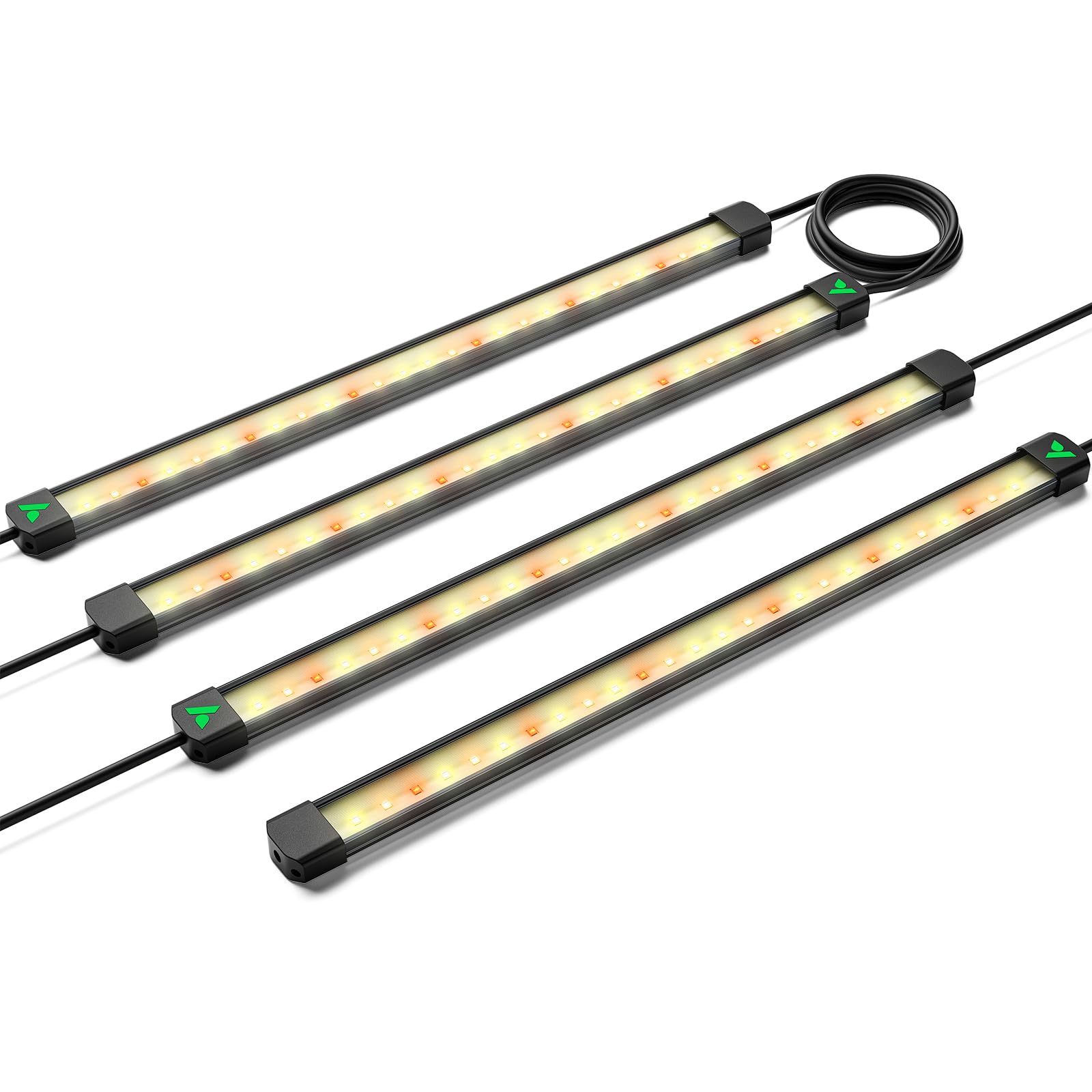 VIVOSUN LumaRay 40 cm LED Pflanzenlampe 4er Set, Vollspektrum Grow Lampe mit 60% Rotlicht, effizientes Grow Light zur Seitenbeleuchtung für Growzelte bis 120x60 cm, magnetisch, SGS kompatibel