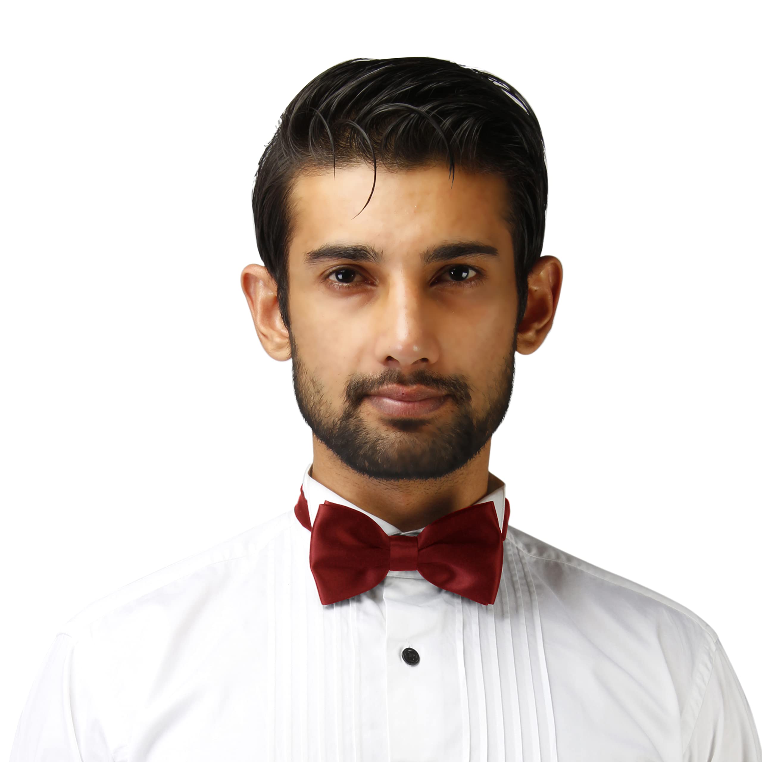 Peluche Essentials Premium Satin Maroon Bowtie for Men- Comes in a Gift Box - Image 3 thumbnail