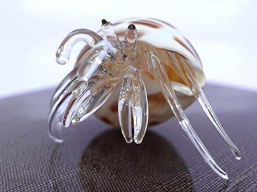 Vista 5 de Sansukjai Concha de mar, concha de cangrejo ermitaño, pequeñas figuras en miniatura de animales de playa, arte de vidrio soplado a mano, regalo