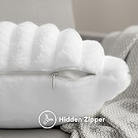 Vista 2 de Fundas de almohada blancas 20 x 20 juego de 4, linda funda de almohada boho para sofá/cama, fundas de almohadas decorativas para sofá/cama, fundas