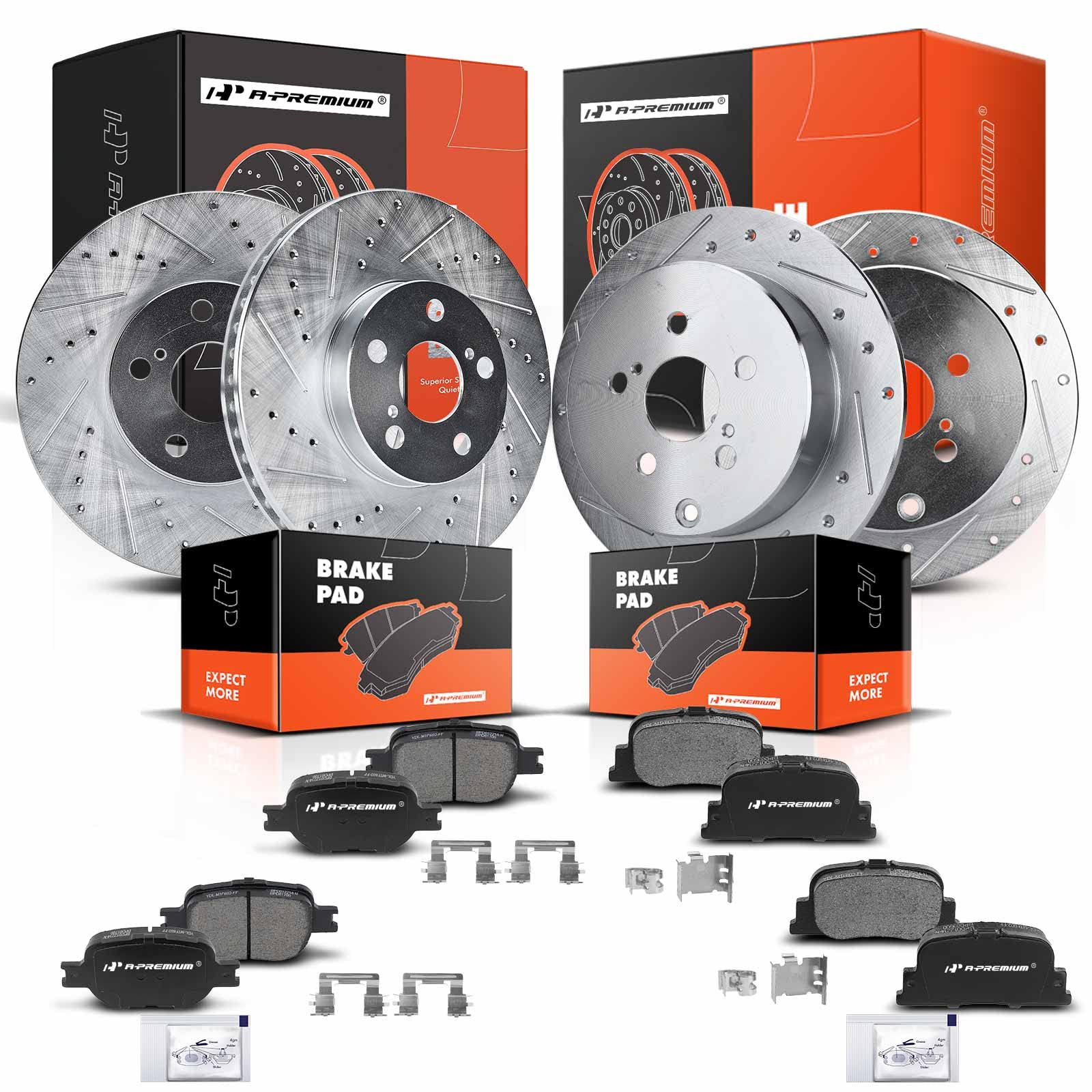 Amazon.com: A-Premium Front & Rear Drilled and Slotted Disc Brake