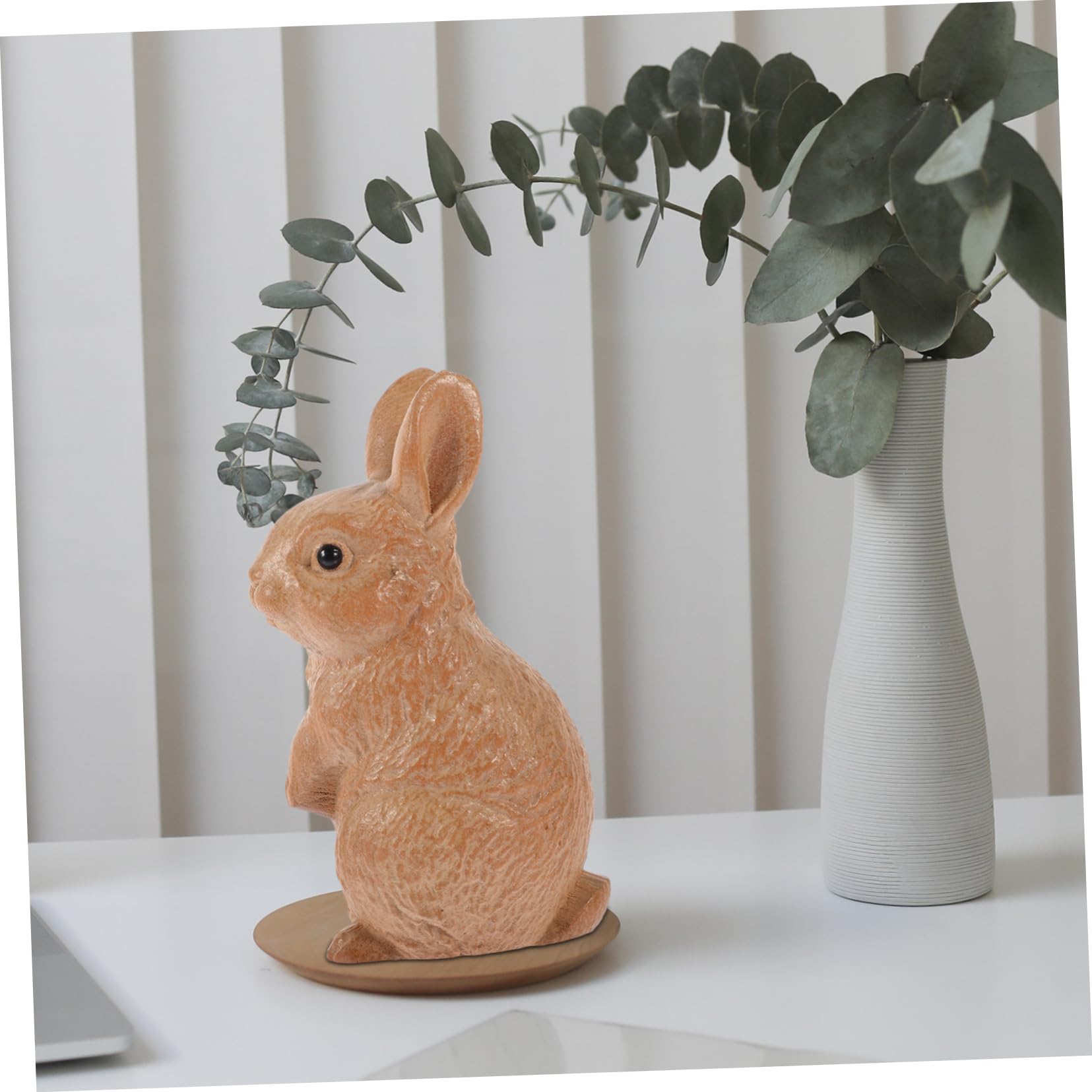Alipis 3pezzi Decorazione Legno Forma Di Coniglio Statuetta Artigianale Per Pasqua Ornamentazione Per Casa e Giardino Per Amanti Degli Animali