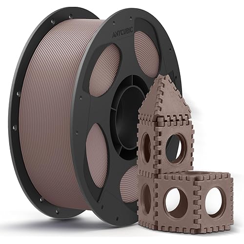 ANYCUBIC PLA 3D Printer Filament, 3D Printing PLA Filament 1.75mm Dimensional Accuracy +/- 0.02mm, 1KG Spool Reusable (2.2 lbs), Brown