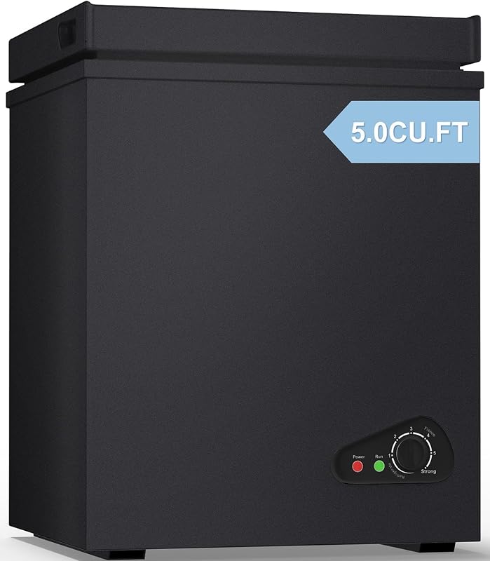 TABU 5.0 Cubic Feet Chest Freezer, Compact Deep Freezer, Black — 1 of 9