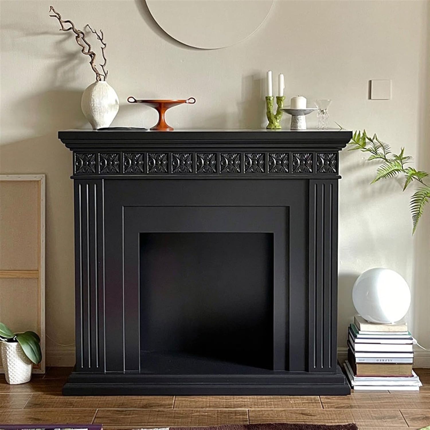 マントルピース フレンチ アンティーク 暖炉 ブラック SS-102-RB