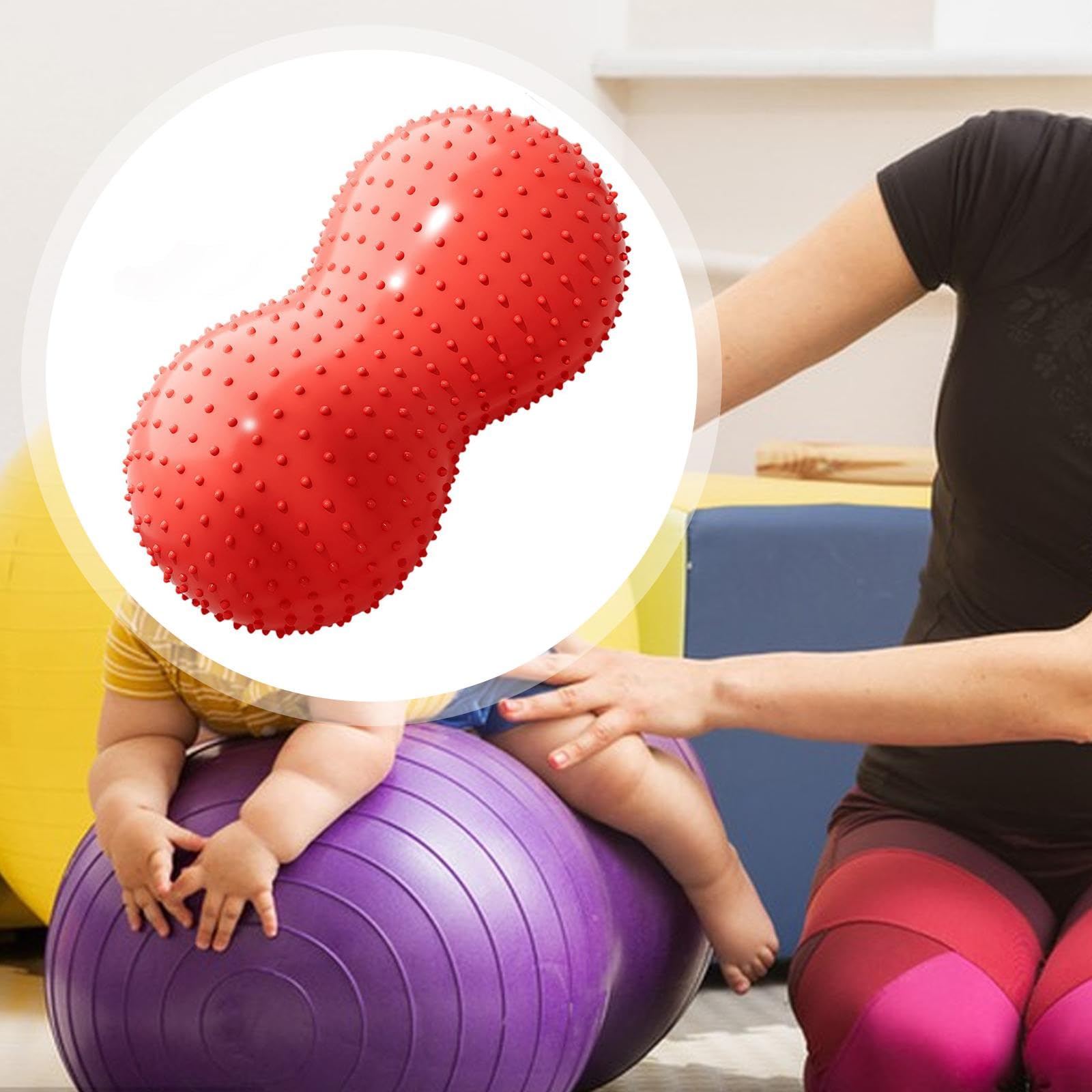 Peanut Ball Trainingsball Gleichgewicht Ball Pilates Gymnastikball mit Praktischer Luftpumpe Aus PVC für Balance Schwangerschaft Fitness Heimgebrauch