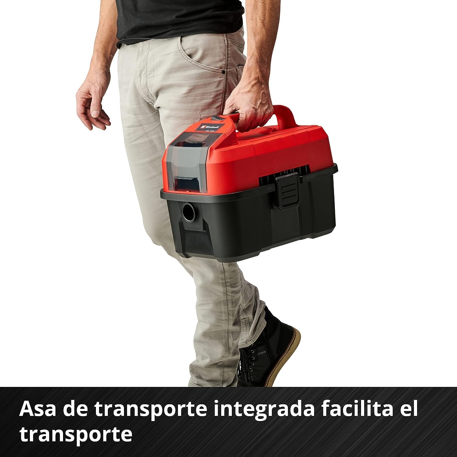 Einhell Aspirador inalámbrico TE-VC 18/10 Li-Solo Power X-Change (18 V, Iones de Litio, 10 L, Incl. Manguera de 2 m, Boquilla de Hendidura + Boquilla de tapicería/Universal, sin batería ni Cargador)