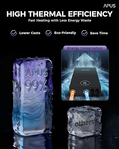 Miniatura 6 de Calentador de agua eléctrico sin tanque de 27 kW, agua caliente instantánea de 240 V bajo demanda con función de memoria y pantalla LED, elemento