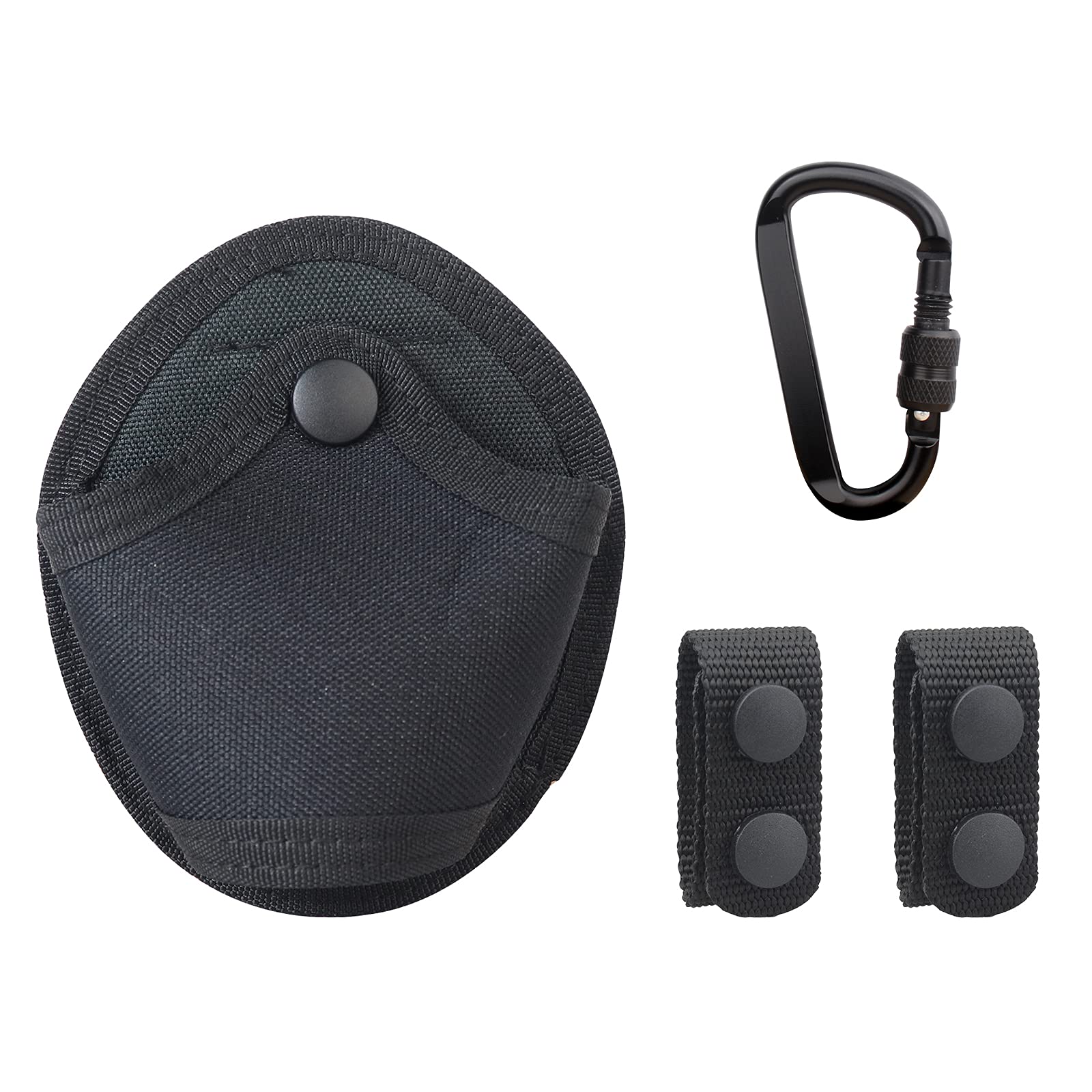 KOSIBATEHandcuff Case Kit, Nylon Handcuffs Holster for Duty Belt Concealed Handcuff Holder Pouch with 2X Belt Keepers, 1x Carabiner Clip