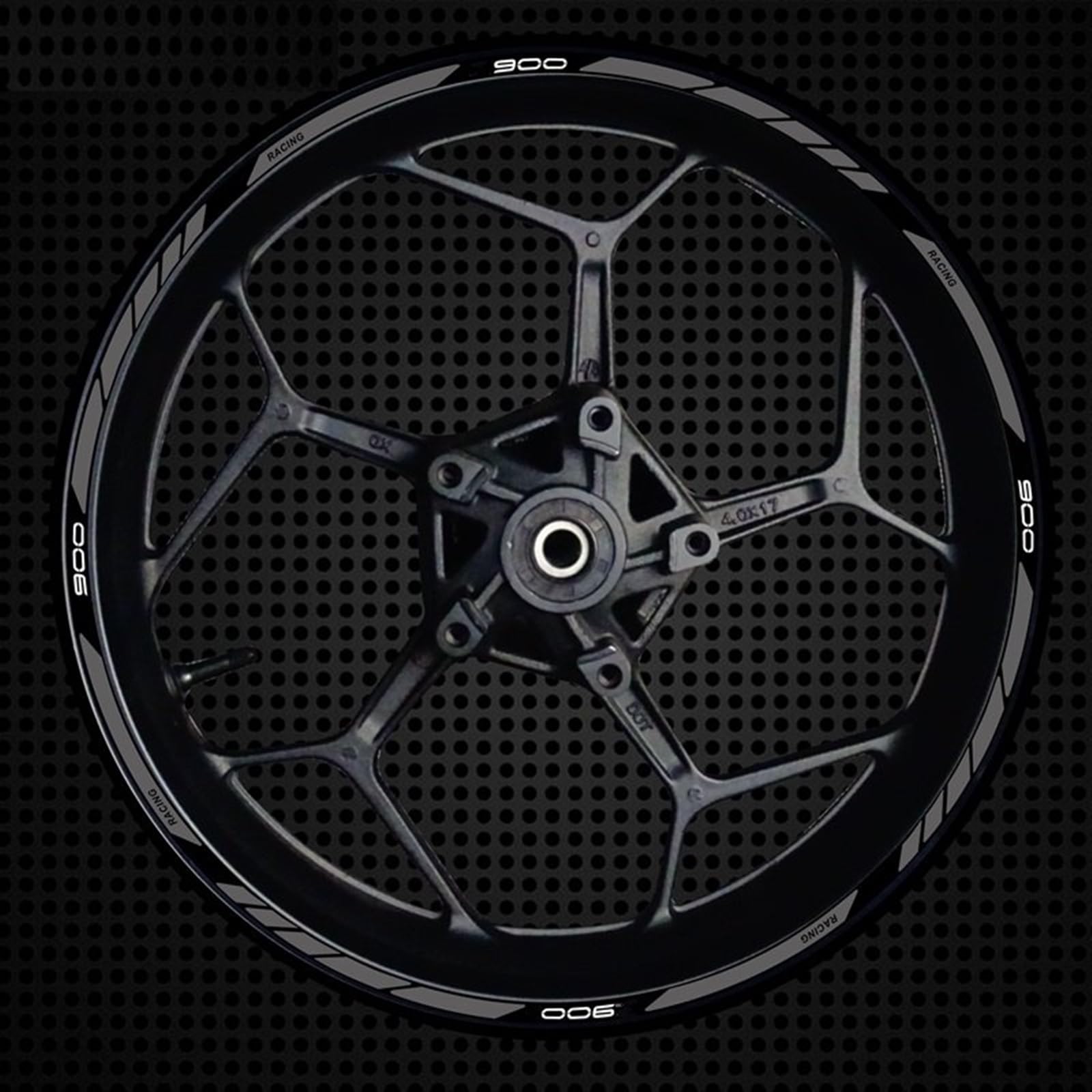 Motorcycle Racing Equipment Wheel Tire Rim Decoration Adhesive Reflective Decal Sticker for Kawasaki for Z900(Color4)