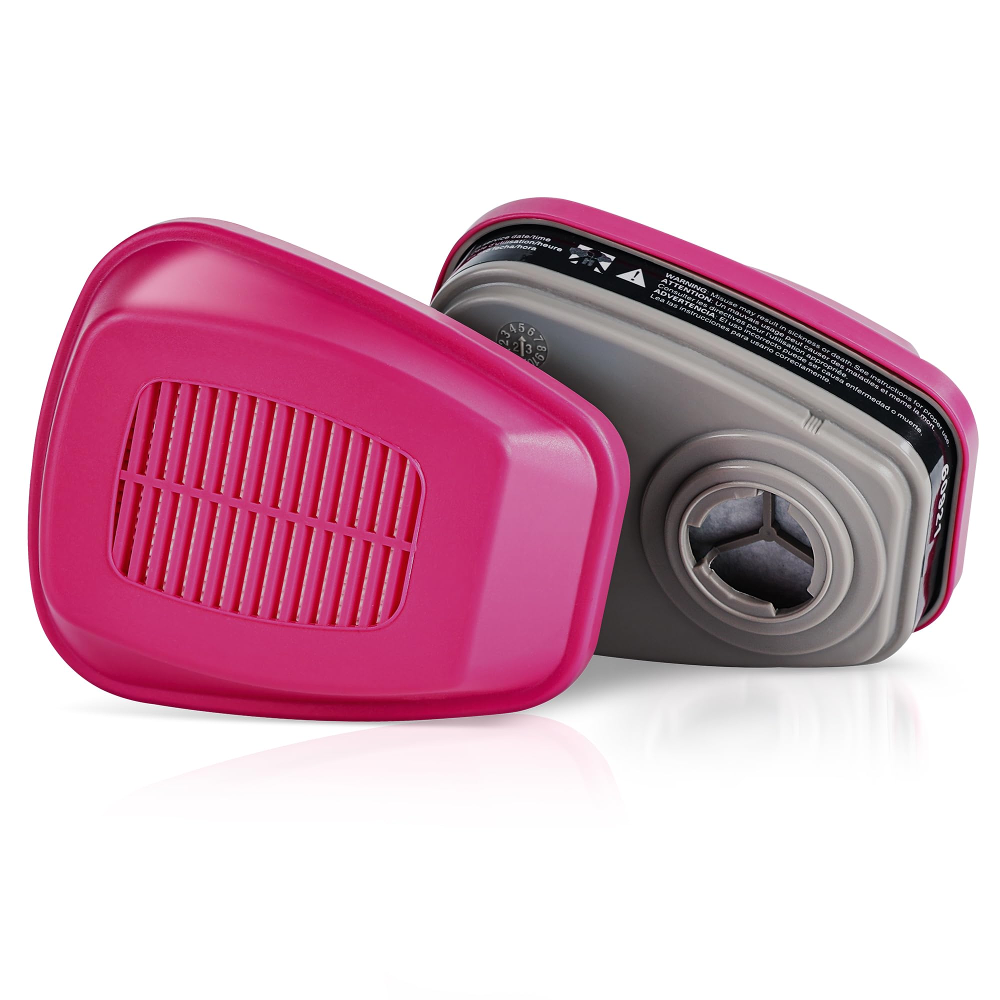 Respirator Cartridge/Filter 60921, Particulate Filters for Half and Full Face Respirator 6000 7000 FF-400 Series, Effective Filtering Organic Vapors, Particulates, Chemicals and Dust (1 Pair)