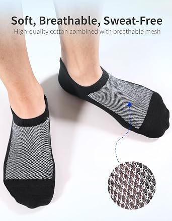 CLOSEMATE Mens No Show Ankle Socks 6/8 Pairs