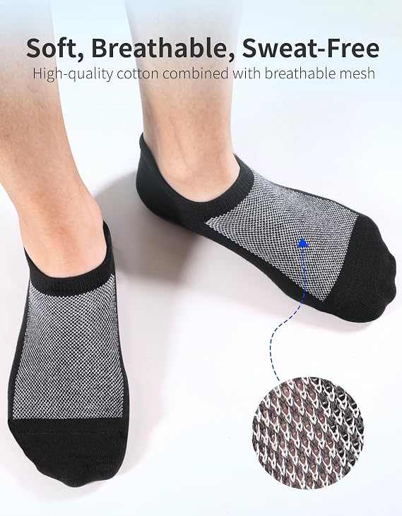 CLOSEMATE Mens No Show Ankle Socks 6/8 Pairs