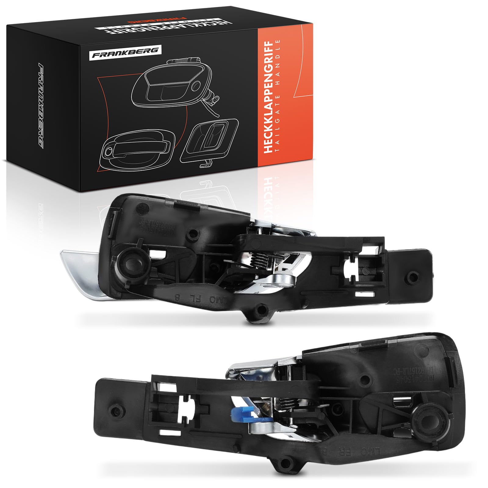 Frankberg 2x Maniglia della porta Interno Anteriore sinistro Destro Plastica cromata argento Compatibile con Giulietta 940 Compatto 2010-2016 Replace# 156092167