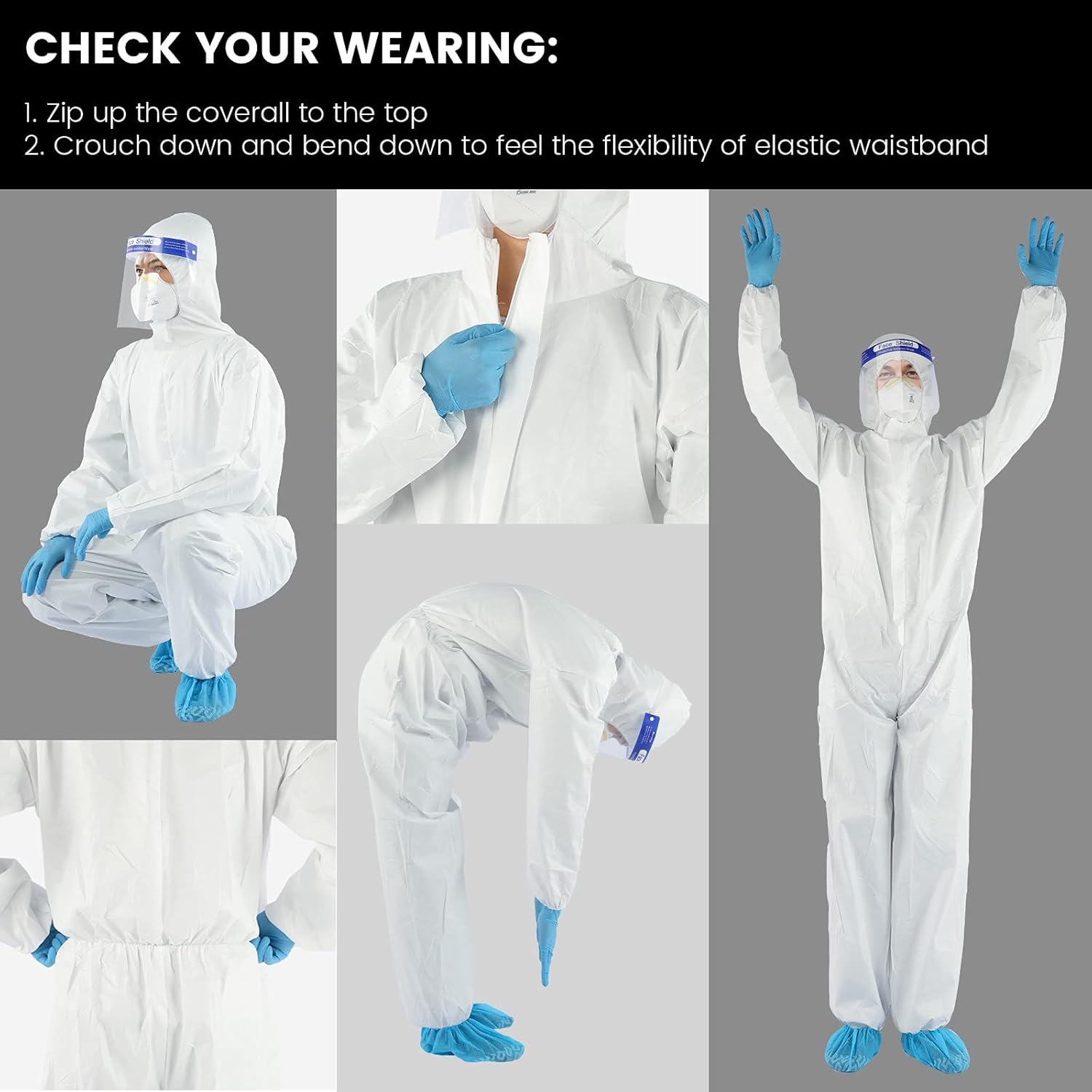 YIBER Hazmat Suits | 7 Sizes & Multiple Specifications Options | Heavy-duty Full Body Protective Suits Pressed From High-Quality PPSB Material & PE film | Safe & Suitable For Countless Applications - - 