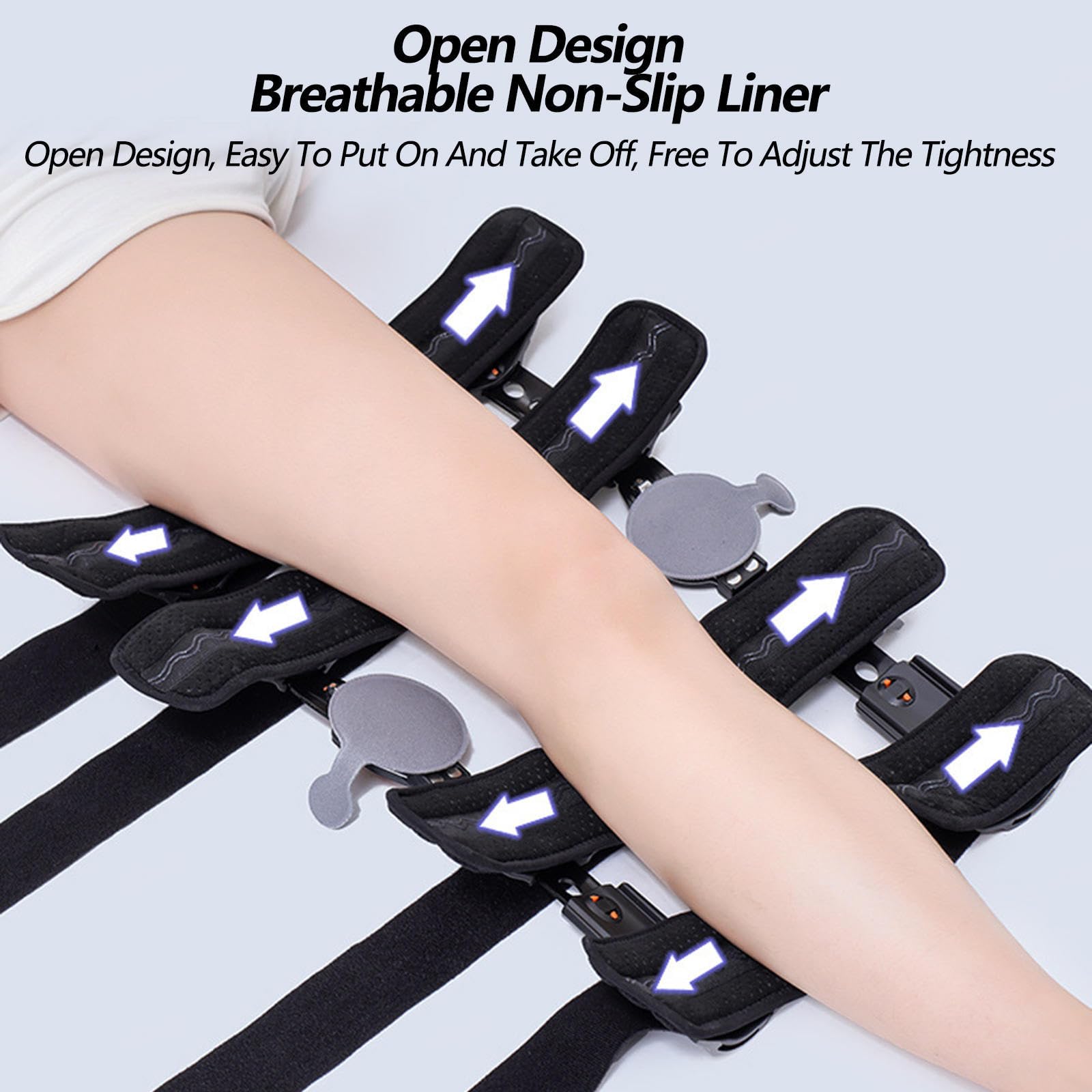 Inmovilizador de Rodillera Ajustable con Bisagras, Soporte de Rodilla con Diales de Bloqueo y Estabilizadores Laterales, para Hombres y Mujeres Dolor de Rodilla, Artritis, ACL, PCL