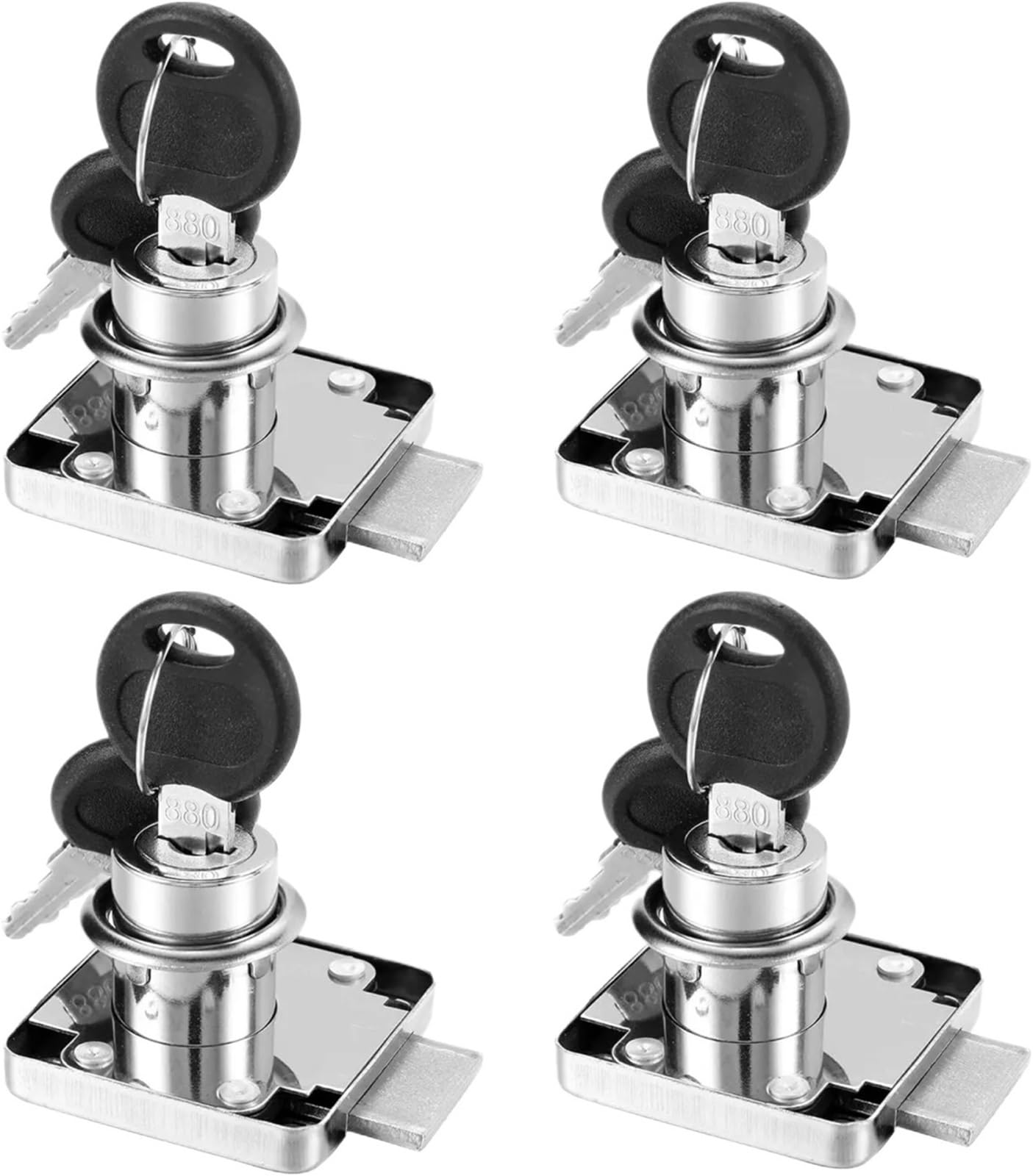 Desk Drawer Lock 2pcs Drawer Lock Wardrobe Cabinet Cam Locks with 2 Keys Same Key Furniture Door Hardware