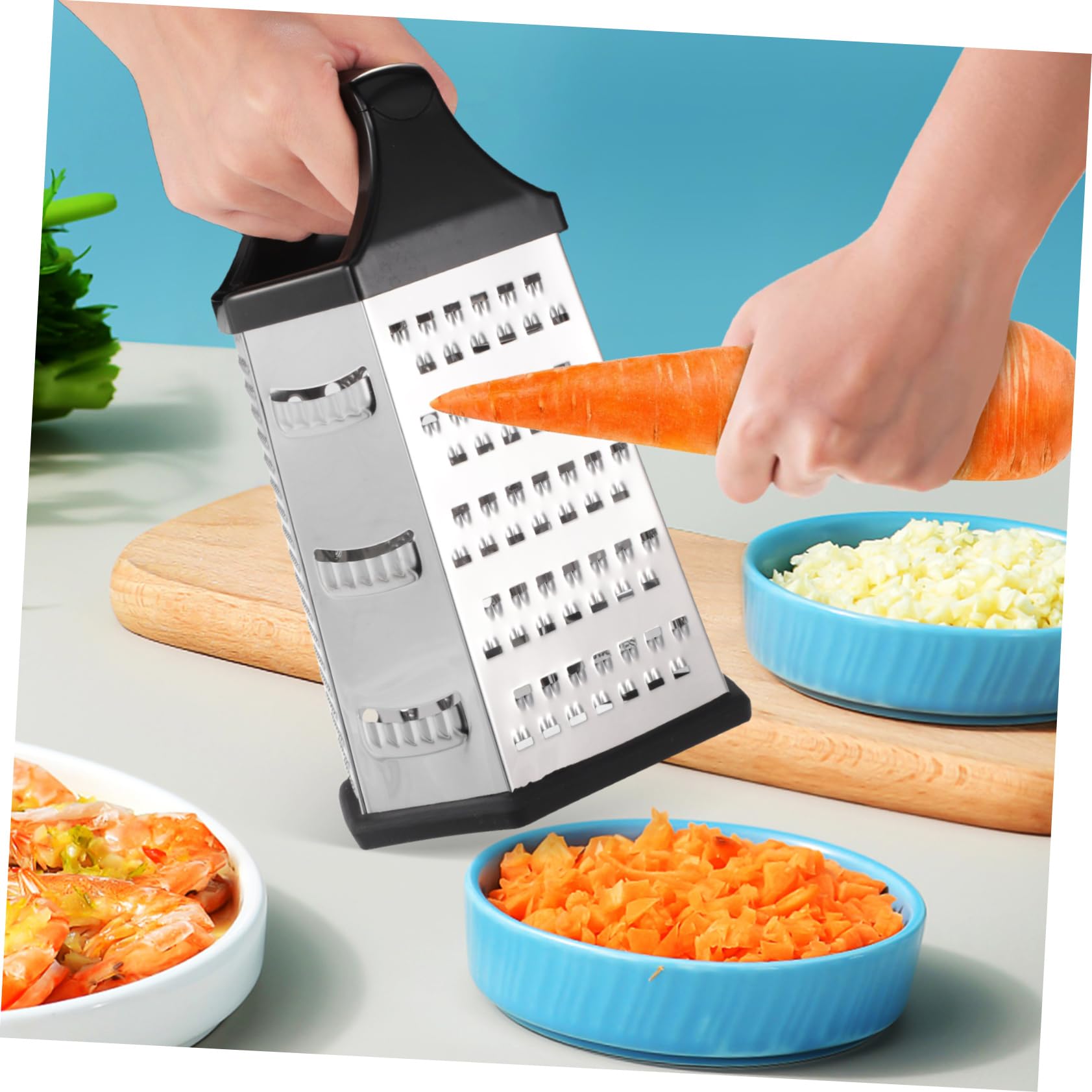 HOLIDYOYO Multi-Sided Vegetable Grater - 6-in-1 Handheld Food Shredder With Non-Slip Base | Easy To Clean Kitchen Tool - View #2