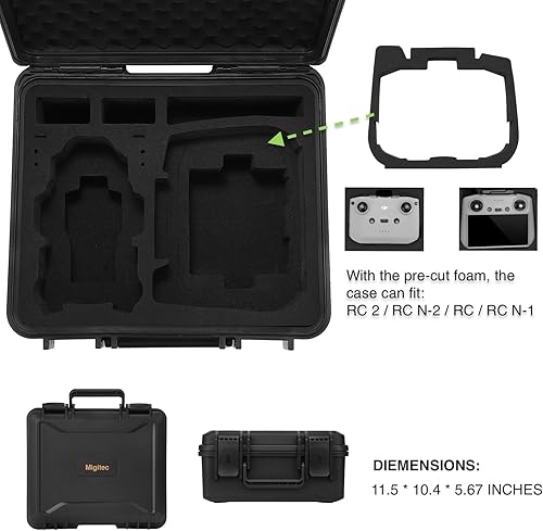Miniatura 3 de Funda de transporte rígida impermeable compatible con DJI Mini 4 Pro Fly More Combo, funda de viaje compatible con DJI RC 2RC-N2 y más accesorios