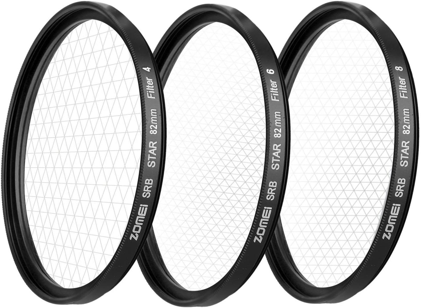 ZOMEi 3 Pieces Star Filter +4 / + 6 / + 8 Points Star