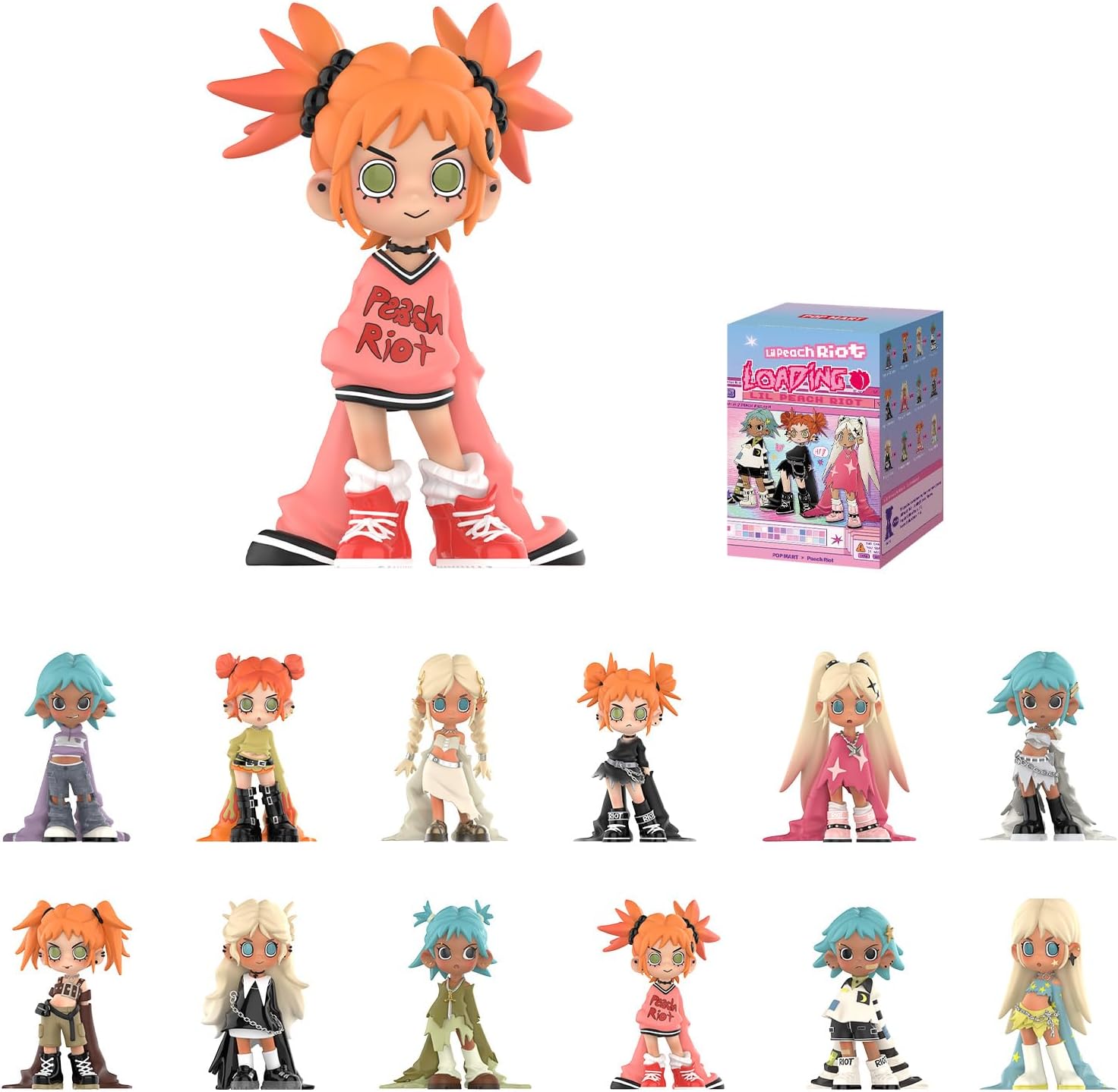 Lil Peach Riot Loading Series Figures, Blind Box Figures, Random Design Action Figures Collectible Toys Home Decorations, Holiday Birthday Gifts, Single Box