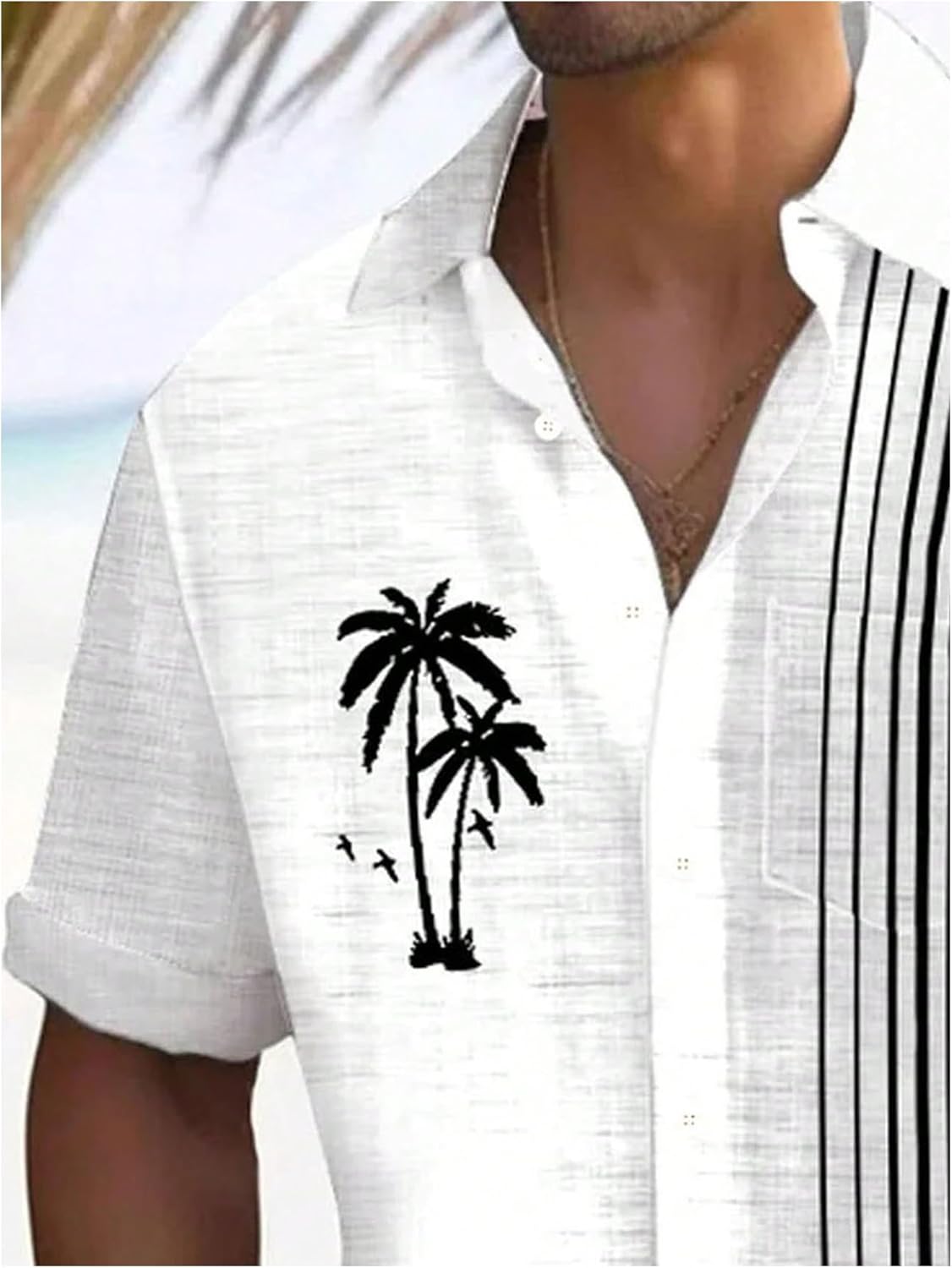 SOLY HUX Men's Hawaiian Shirts Button Down Short Sleeve Print Beachy Tops Vacation Clothes - Image 4
