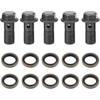Watris Veiyi 5 pieces M10 x 1.25 mm brake bolts motorcycle brake bolts With 10 washers for motorcycles master brake cylinder