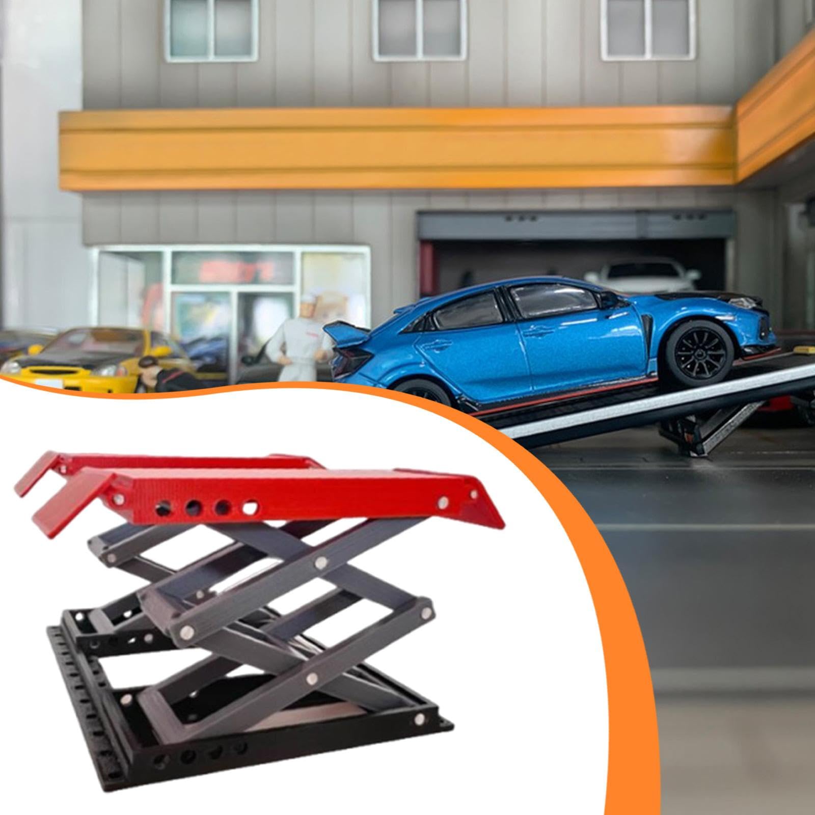 Colcolo Modelo de Elevador de automóviles a Escala 1/18, Accesorio de fotografía, simulación, pequeña máquina de Mantenimiento, Coleccionable, Modelo de, Rojo