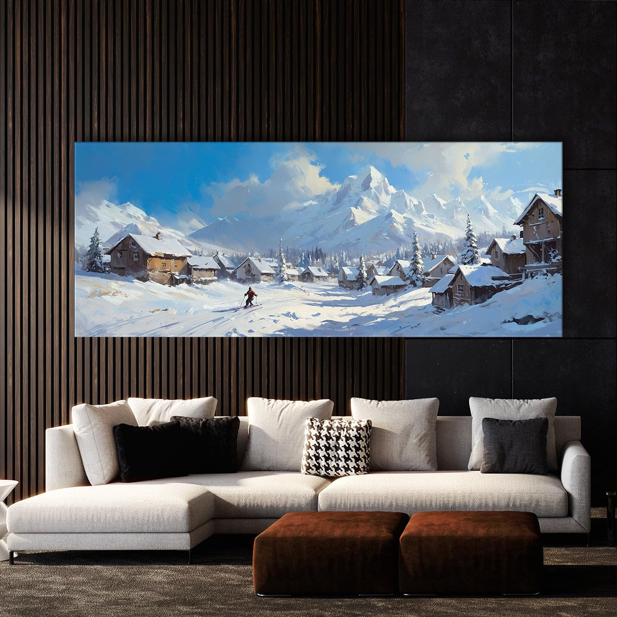 Sense Canvas Skier Alpine 14 Canvas Art – Home Decor Wall Art Stampa Poster Pittura XL 60 x 24 / 3,8 cm