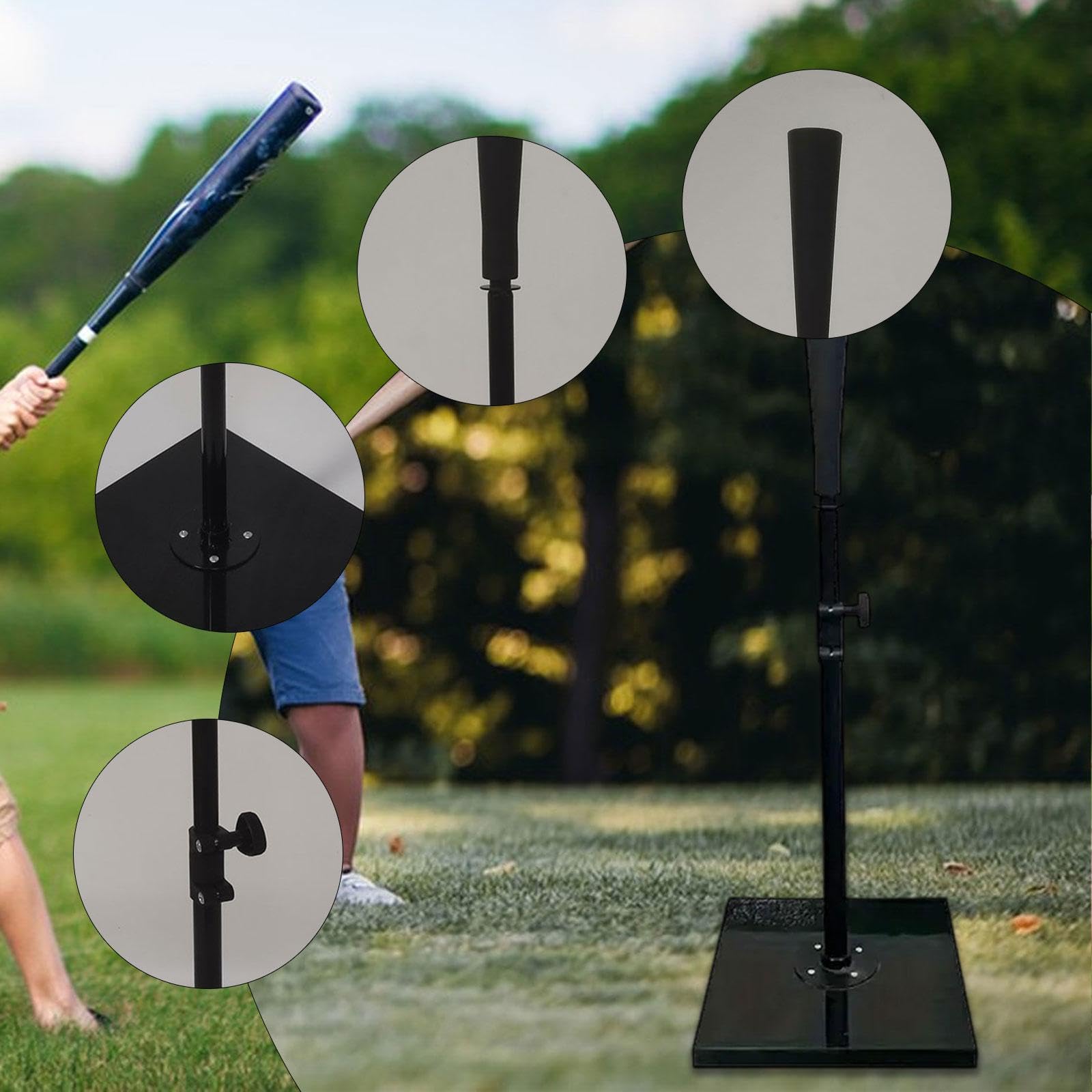 Baseball-Schlag-Tee, höhenverstellbar, wetterfest, für und Erwachsene, Mehrzweck-Reise-T-Ständer, 61–94 cm