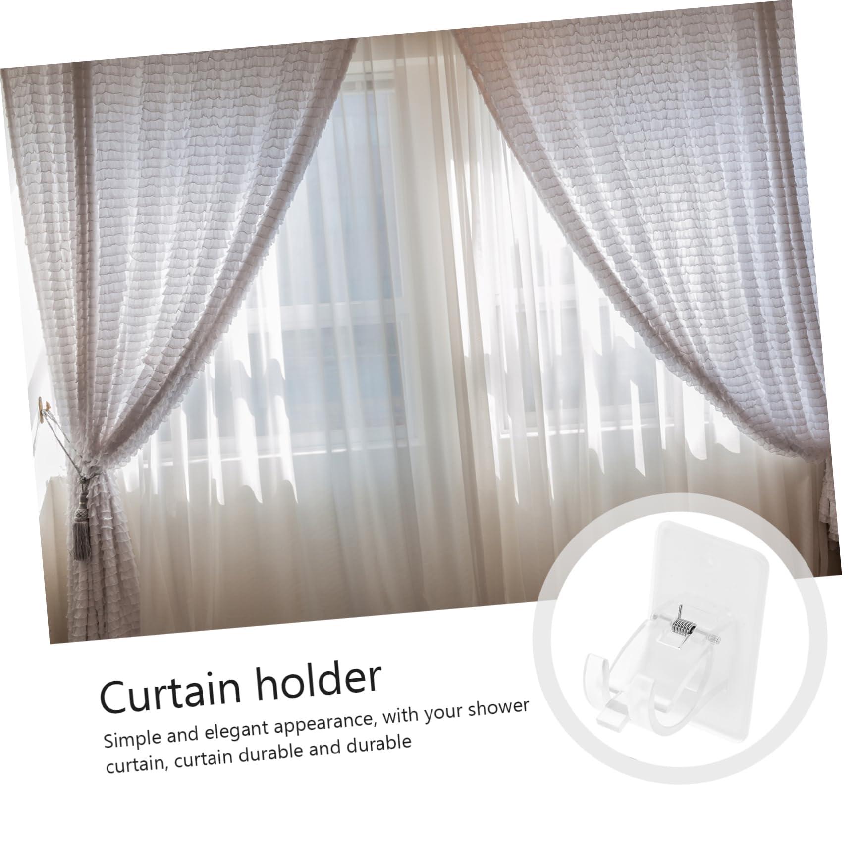 MAGICLULU 5 Ensembles Supports Auto Adhésifs pour Tringles À Rideaux Lot de Crochets Fixes pour Salle De Séjour Cuisine Et Salle De Bain Installation Facile Et Pratique Capacité 4 Pièces * 5