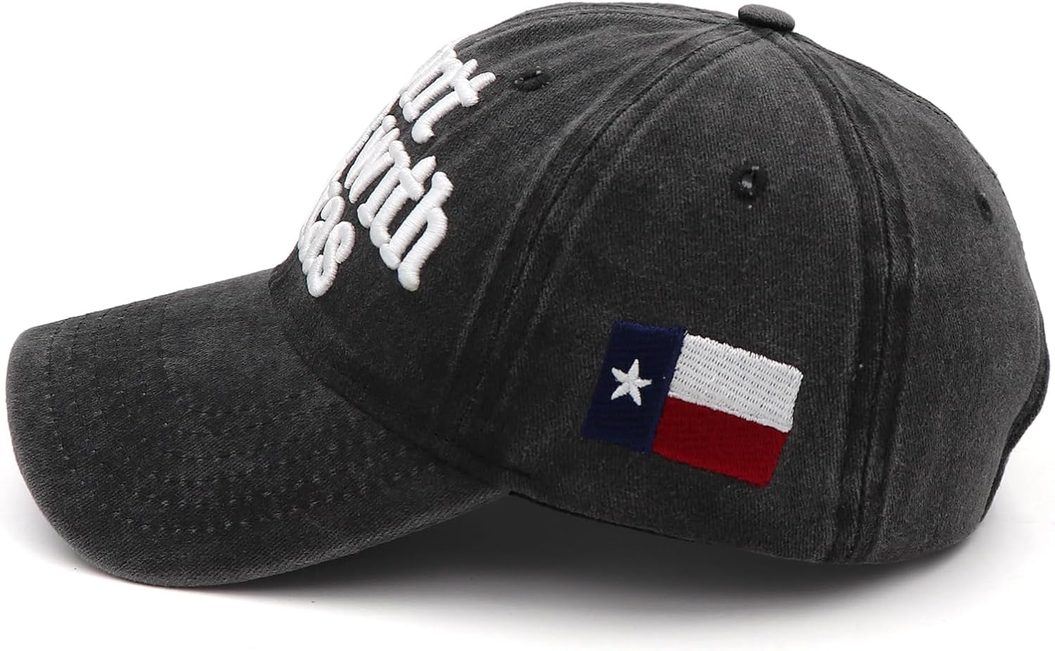 Don't Mess with Texas Flag Hats Washed Adjustable Baseball Cap - Image 3