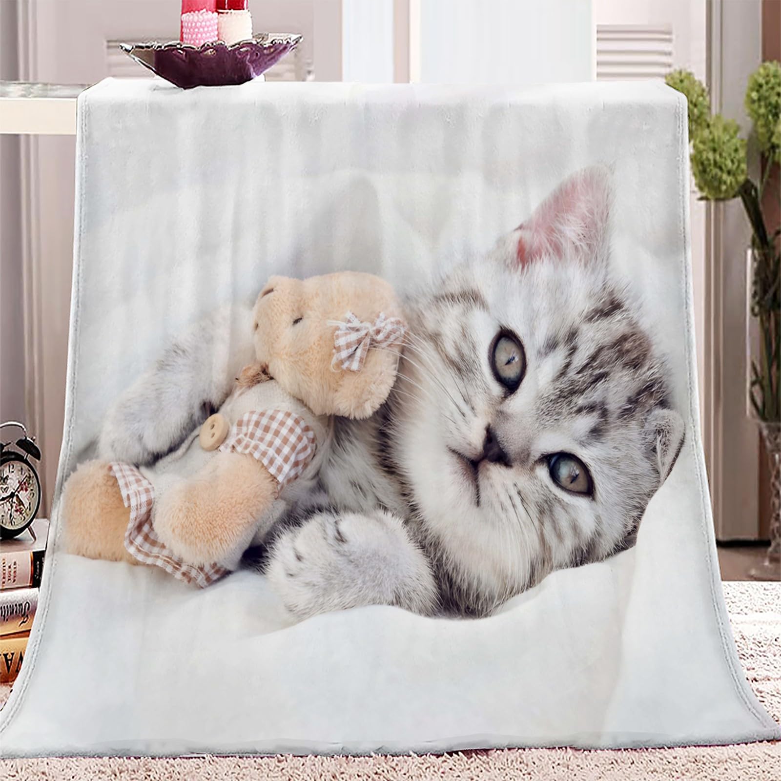 Couverture plaid polaire super chaude 130x150 cm flanelle peluche canapé