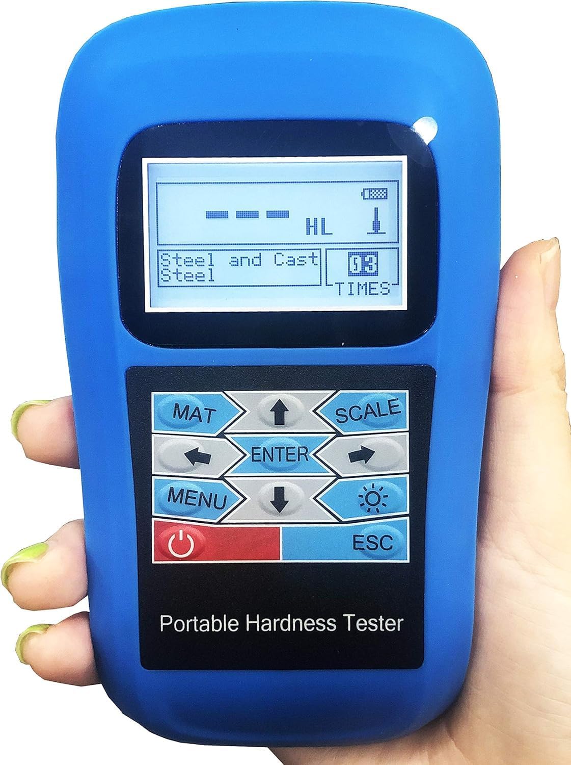Portable Leeb Hardness Tester Meter Gauge With C Type Impact Device C Probe and Cable HRC HB HV HS HRB for Small/Light/Thin Parts,Cast Aluminium Alloys Hardened Layer Surface