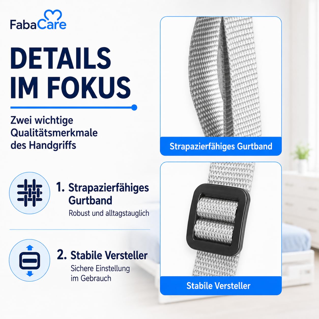 FabaCare Mango ergonómico, mango trapezoidal, tirador de cama, tirador de elevación, mango de goma, mango de barra, mango de viga, agarrador, ayuda de erección, mango cómodo, CLN-3201