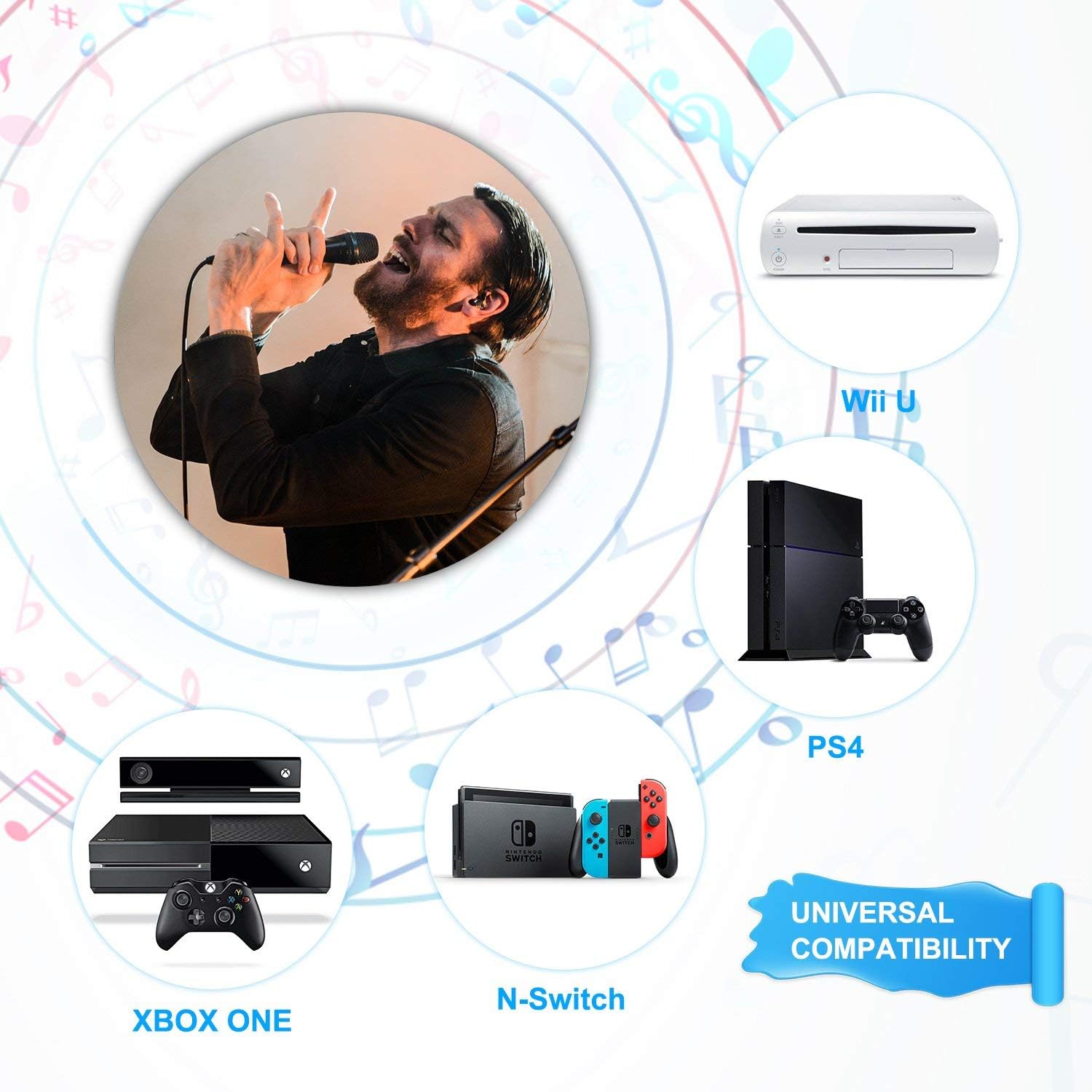 Amazon 新しいusb有線マイク3メートル 9 8フィートゲームパッド使用ニンテンドースイッチps4 Wii U Xbox 360 Pc用マイク高性能カラオケマイク アクセサリーキット