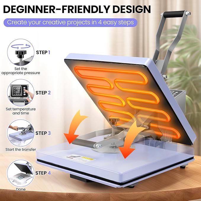 Prensa Térmica 15x15 Sublimadora Digital DREAMVAN 110V 1400W miniatura 5
