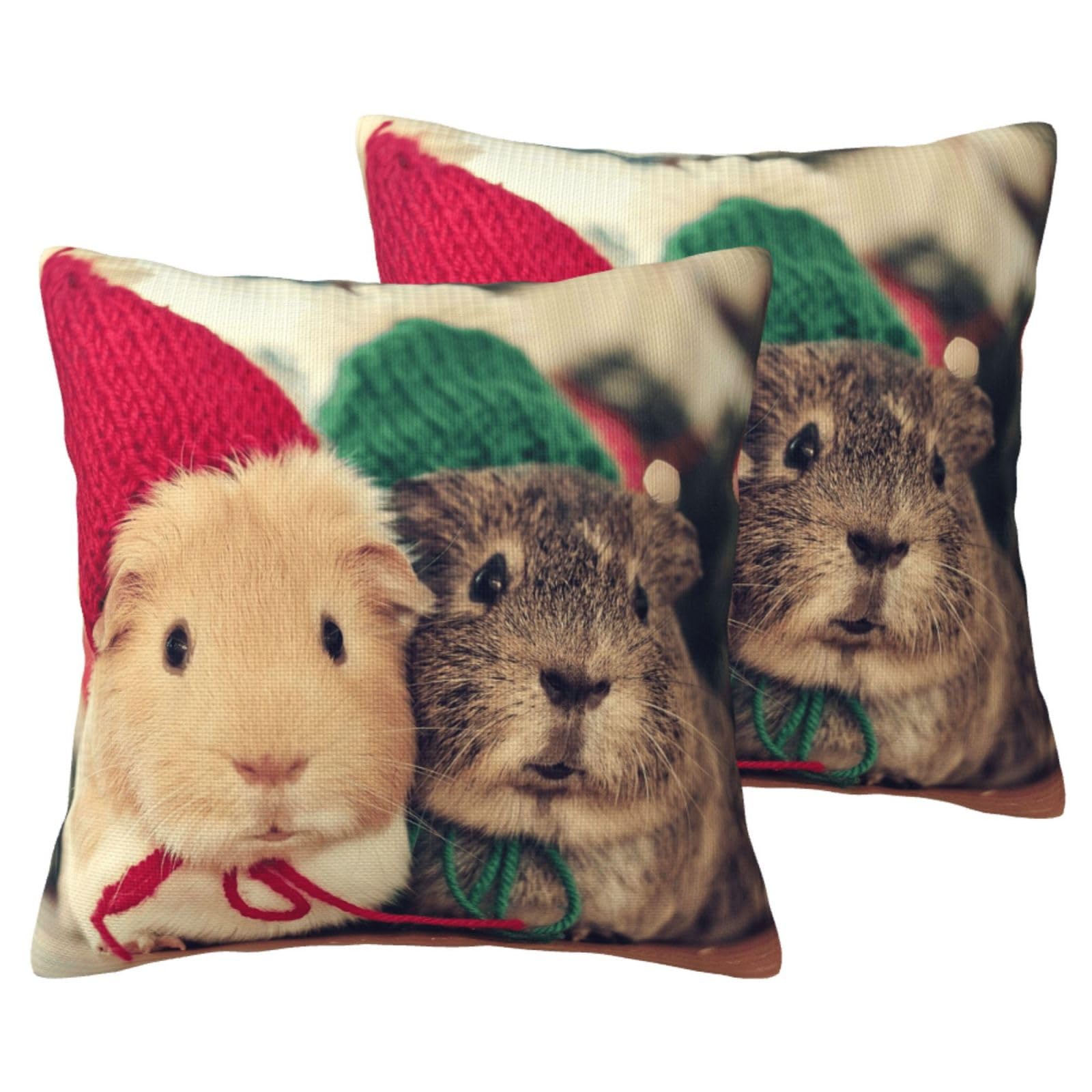 Housse de coussin cochon d'Inde décorative en lin synthétique pour canapé et lit