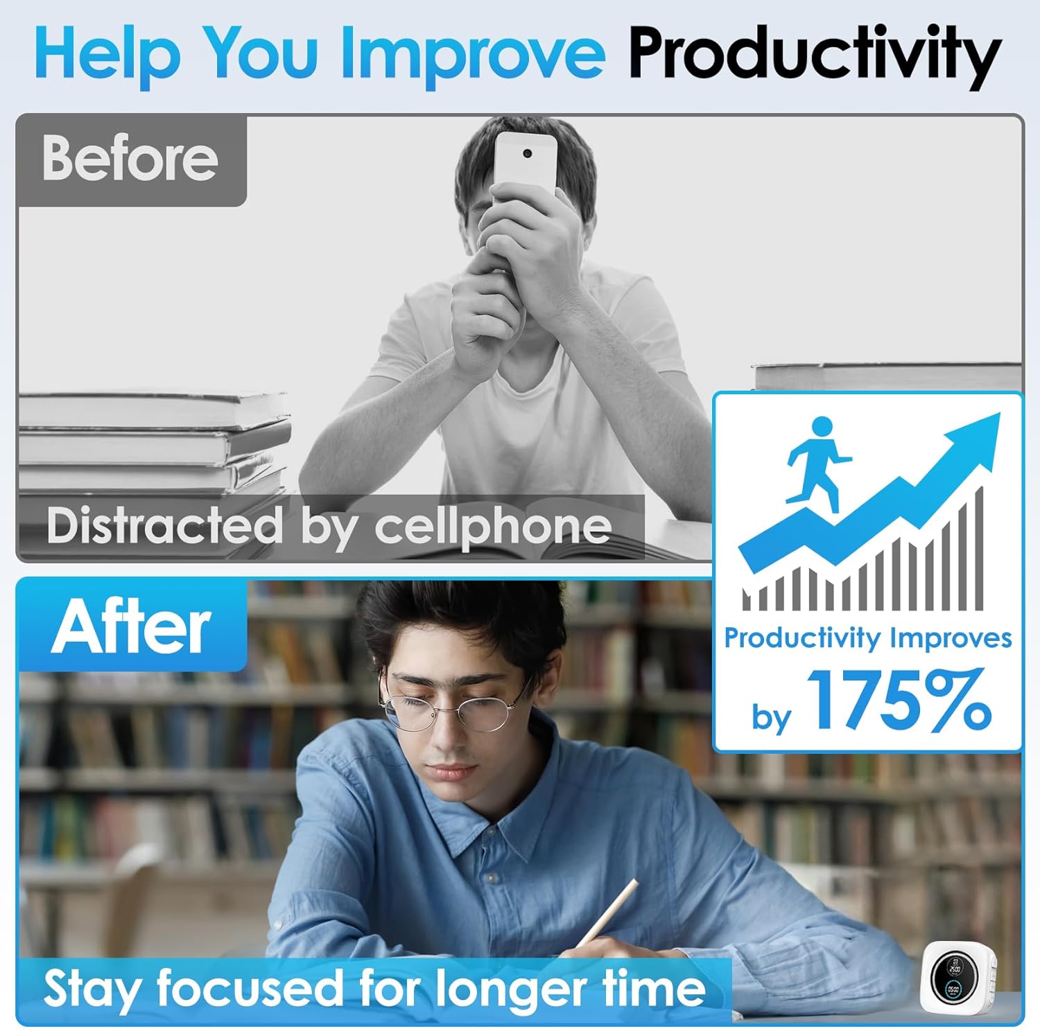 Another great deal on amazon: Pomodoro Timer Productivity Timer Focus Timer 99 Min Visual Timer Countdown Stopwatch Desk ADHD Timer for Study, Work, Student, Procrastination, Loud Alarm/Mute/Vibration, 2 Brightness Levels 3