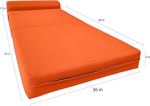 Miniatura 48 de Sofá cama plegable color gris de espuma, 6 pulgadas. Grosor x 32 pulgadas, ancho x 70 pulgadas. Cama de Invitados, cama plegable con espuma de alta