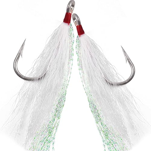 Bucktail Teasers anzuelos de pesca de agua salada señuelos de pesca Fluke Rig anzuelos de pesca Mylar Flash Bucktail Teasers